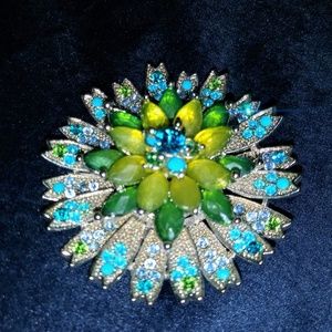 Shades of blue and green vintage Brooch